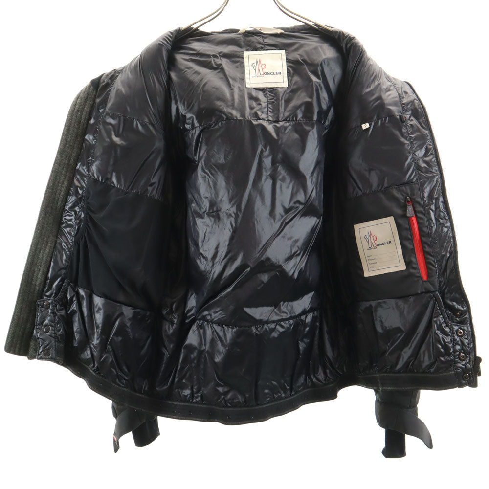モンクレール ウール ダウンジャケット 0 グレー×ブラック MONCLER メンズ