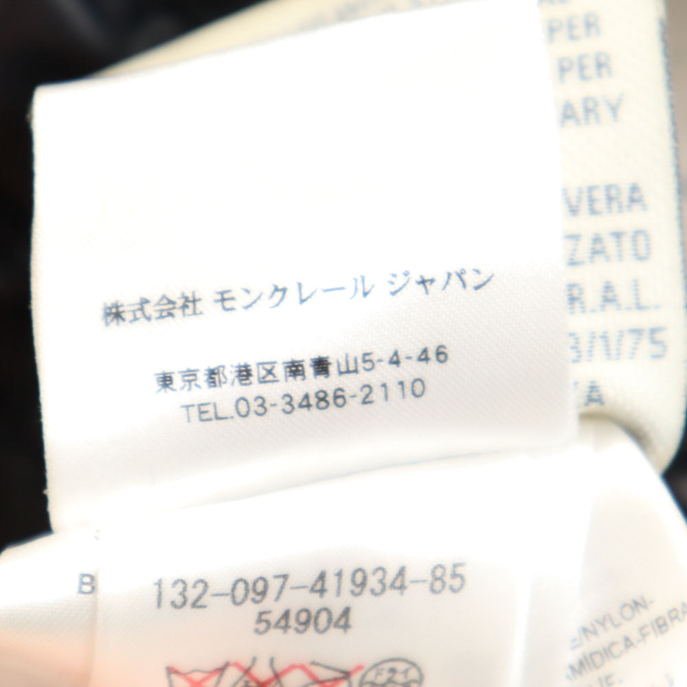 モンクレール ウール ダウンジャケット 0 グレー×ブラック MONCLER メンズ