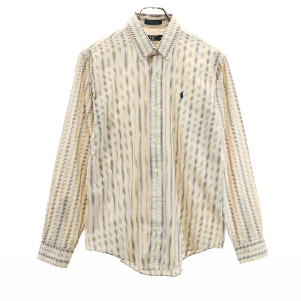 ポロバイラルフローレン 80s USA製 緑タグ ヴィンテージ ボイーズ規格 長袖 ボタンダウンシャツ 18 ベージュ系 Polo by Ralph Lauren キッズ