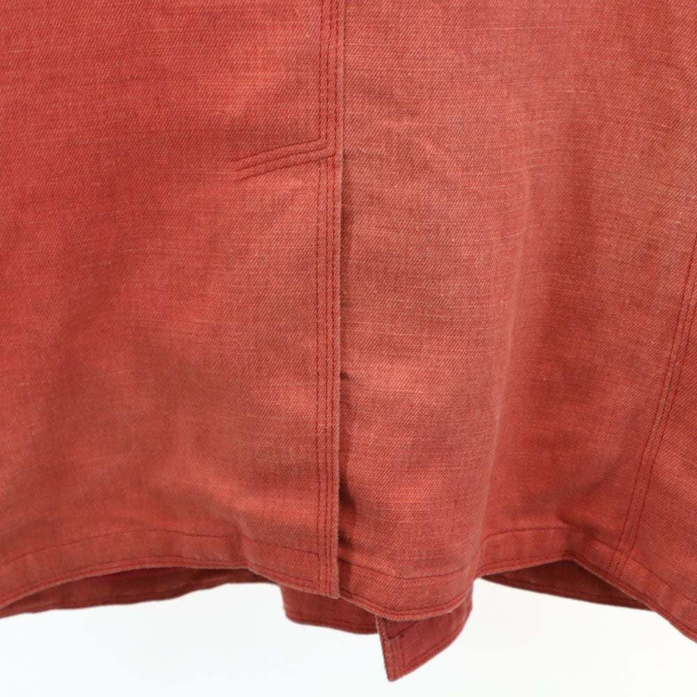 Herno ヘルノ イタリア製 リネンブレンド ダブル ジャケット 48 朱色系 メンズ