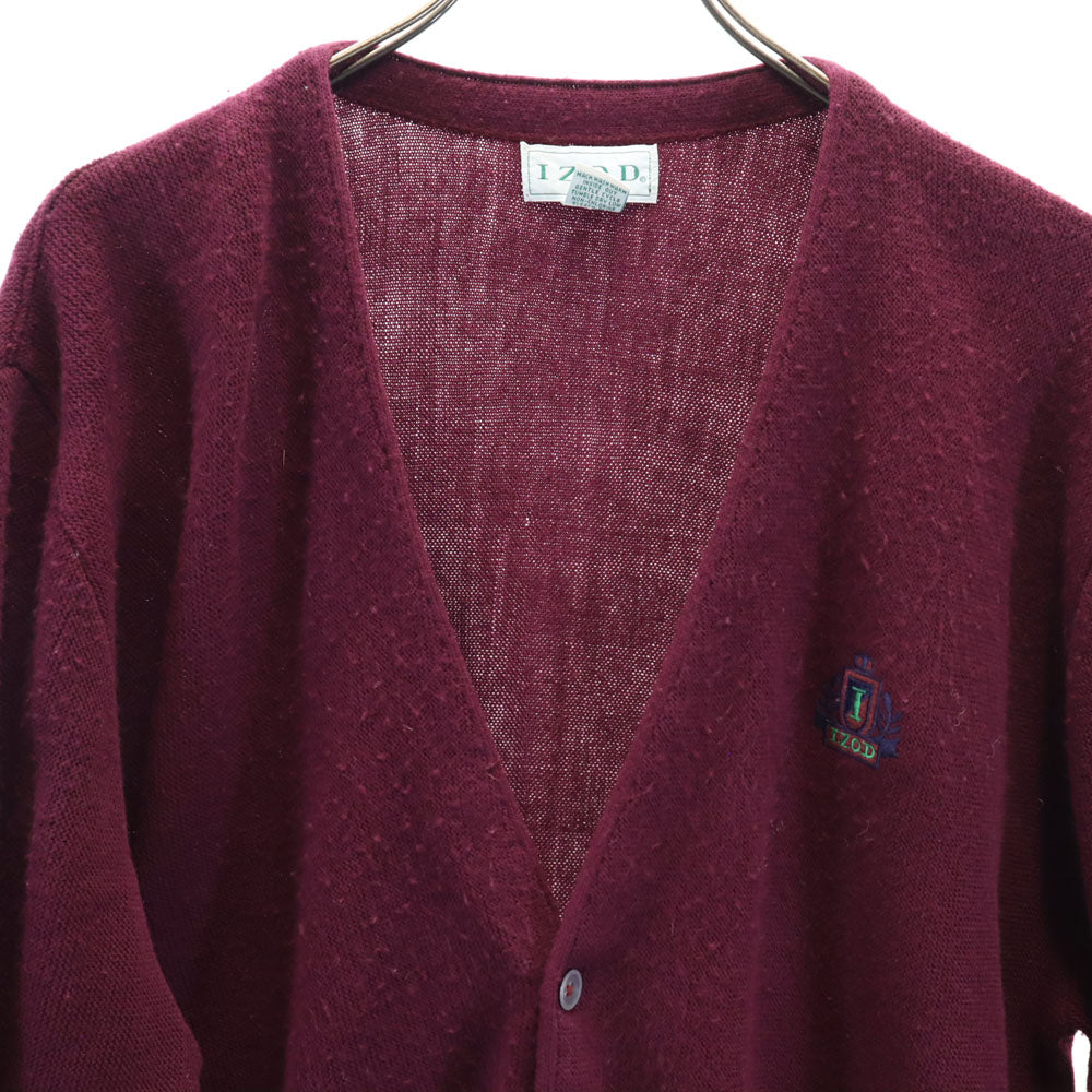 IZOD アイゾット 90s オールド 長袖 ニットカーディガン L パープル系 メンズ