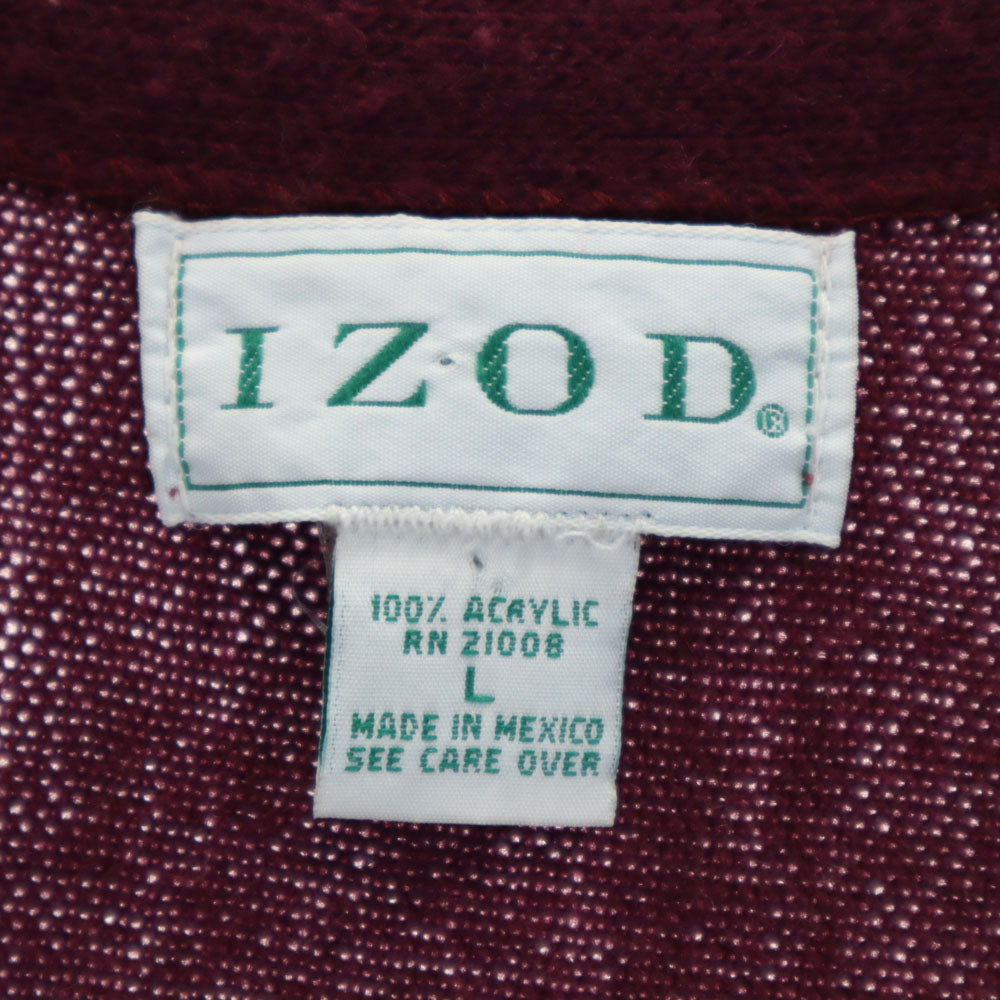 IZOD アイゾット 90s オールド 長袖 ニットカーディガン L パープル系 メンズ
