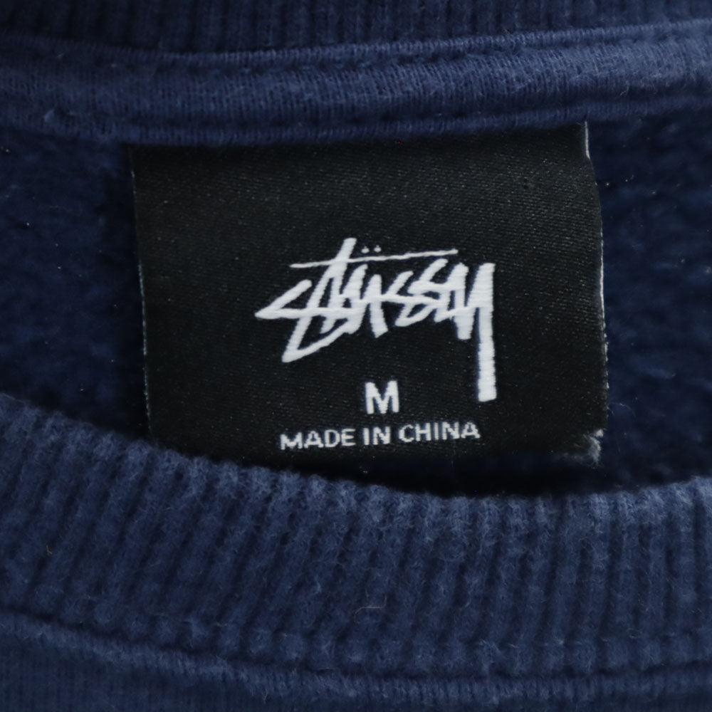 ステューシー プリント 長袖 スウェット トレーナー M ブルー系 STUSSY 裏起毛 メンズ