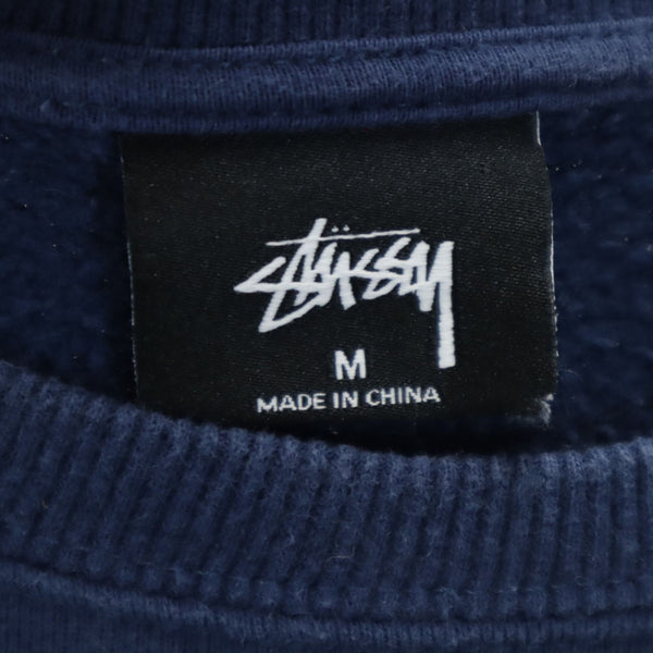 ステューシー プリント 長袖 スウェット トレーナー M ブルー系 STUSSY 裏起毛 メンズ