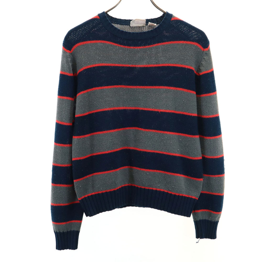 COUNTRY CRAFT 90s アクリル オールド ボーダー柄 長袖 セーター M ネイビー×グレー ニット メンズ