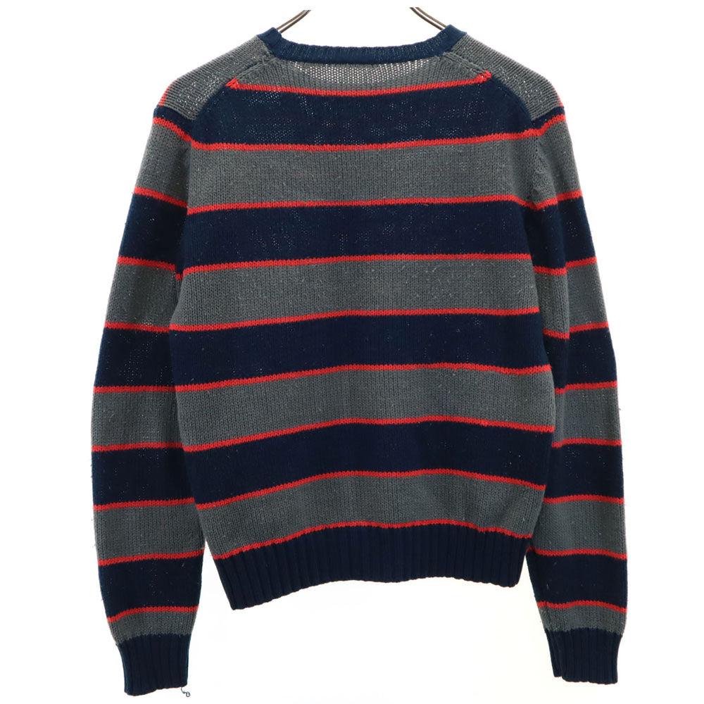 COUNTRY CRAFT 90s アクリル オールド ボーダー柄 長袖 セーター M ネイビー×グレー ニット メンズ