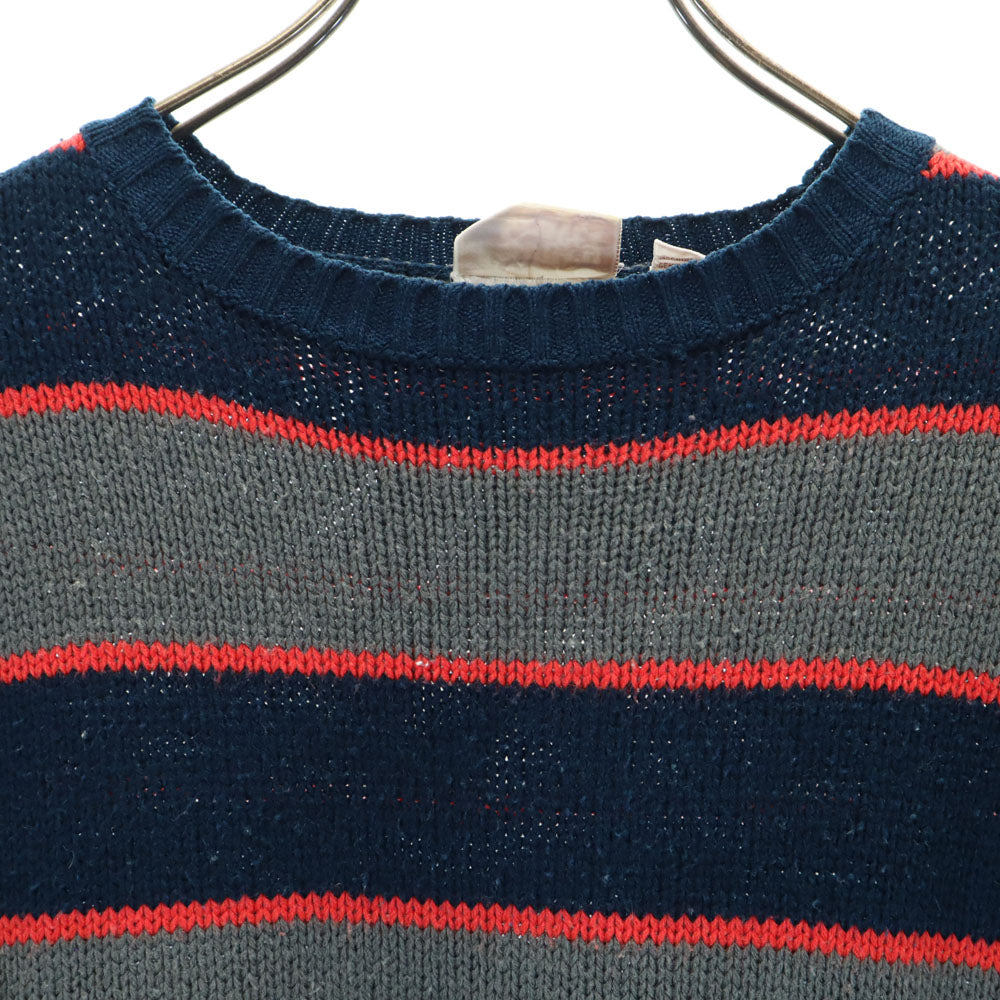 COUNTRY CRAFT 90s アクリル オールド ボーダー柄 長袖 セーター M ネイビー×グレー ニット メンズ