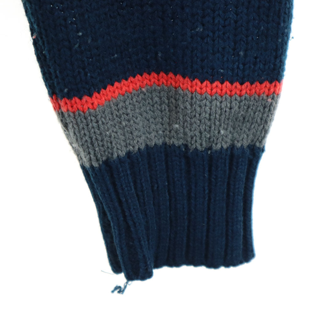 COUNTRY CRAFT 90s アクリル オールド ボーダー柄 長袖 セーター M ネイビー×グレー ニット メンズ