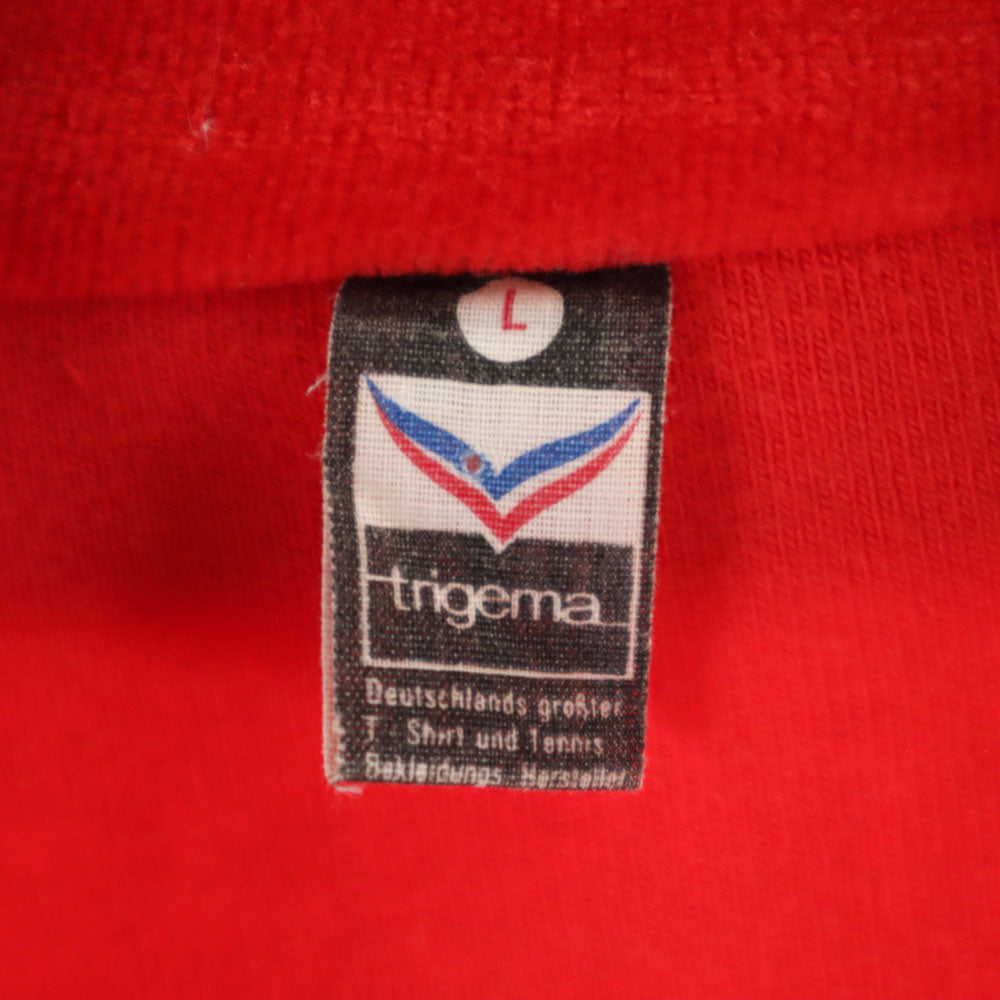 trigema 80s ヴィンテージ 長袖 ベロア ジップジャケット L 赤系 メンズ