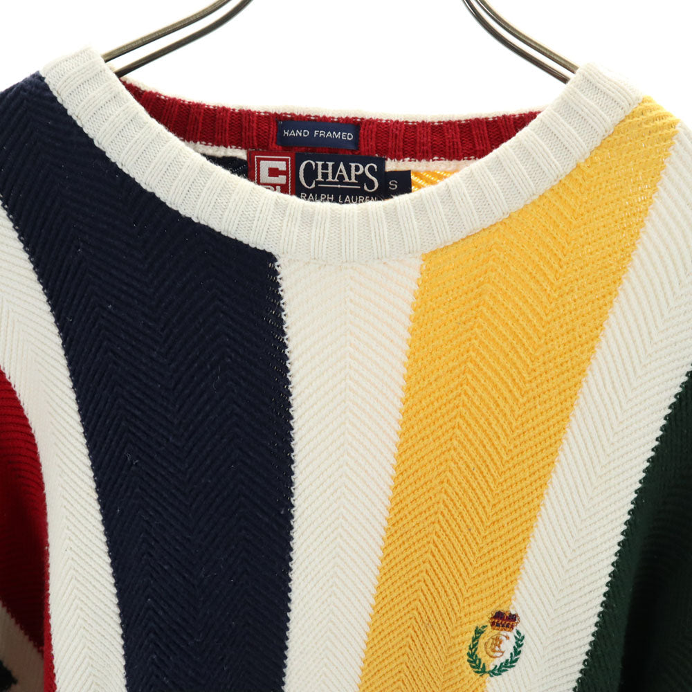 CHAPS RALPH LAUREN チャップスラルフローレン オールド ストライプ柄 長袖 セーター S ホワイト 他 ニット メンズ