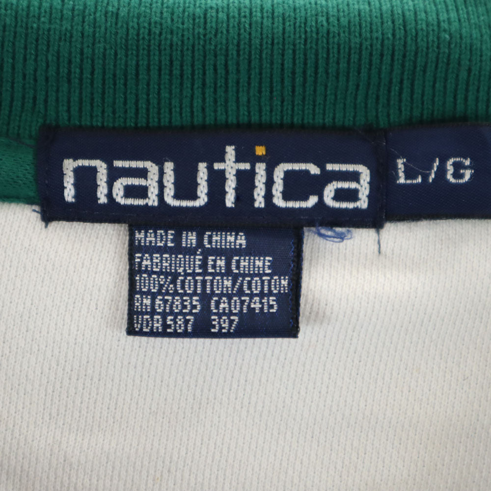 NAUTICA ノーティカ 90s オールド 長袖 ハーフジップ スウェット L ネイビー プルオーバー メンズ