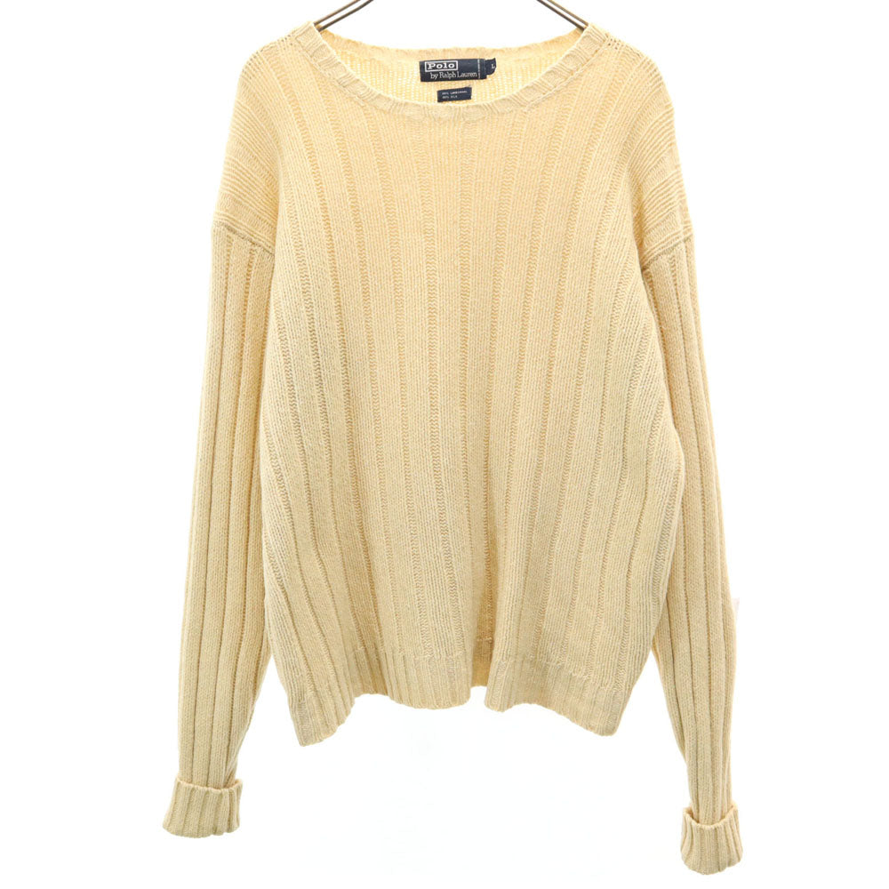 Polo by Ralph Lauren ポロバイラルフローレン 90s オールド 長袖 セーター L ベージュ ニット メンズ