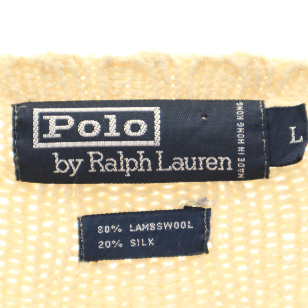 Polo by Ralph Lauren ポロバイラルフローレン 90s オールド 長袖 セーター L ベージュ ニット メンズ
