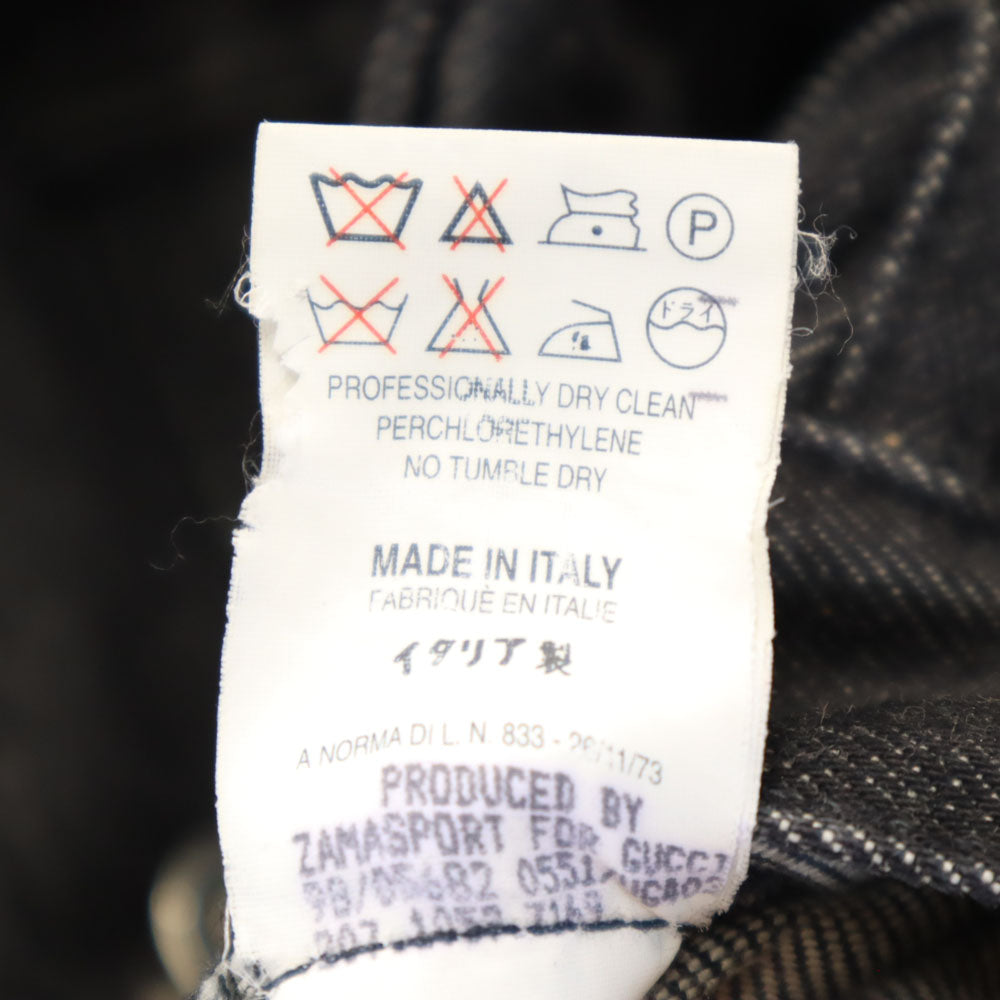 グッチ イタリア製 デニムジャケット 40 ブラック GUCCI ジージャン トラッカー レディース