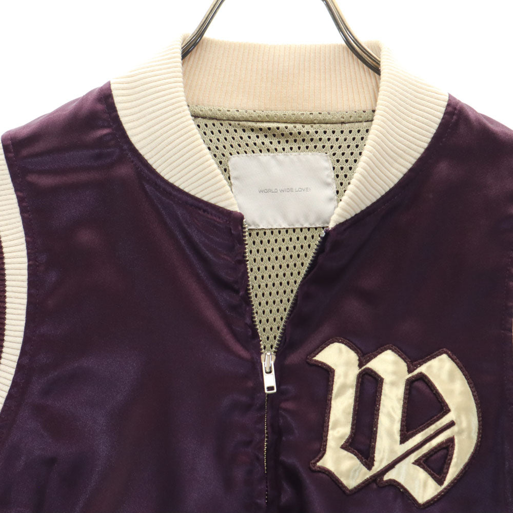 WORLD WIDE LOVE ワールドワイドラブ スカジャン 1 パープル 裏メッシュ メンズ
