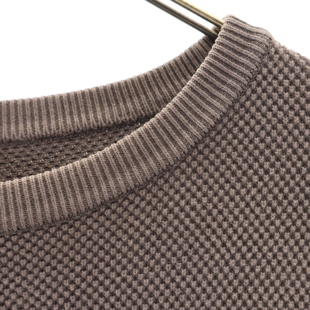 crepuscule クレプスキュール 日本製 長袖 モスステッチ セーター 3 ブラウン系 鹿の子 MOSS STITCH プルオーバー メンズ