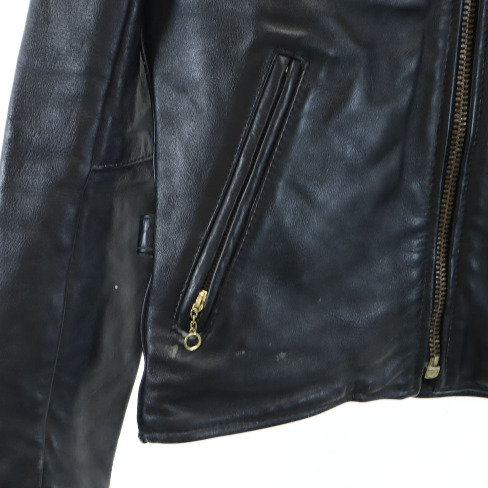 VANSON バンソン USA製 レザー シングルライダースジャケット 34 ブラック leather ライナー付き メンズ