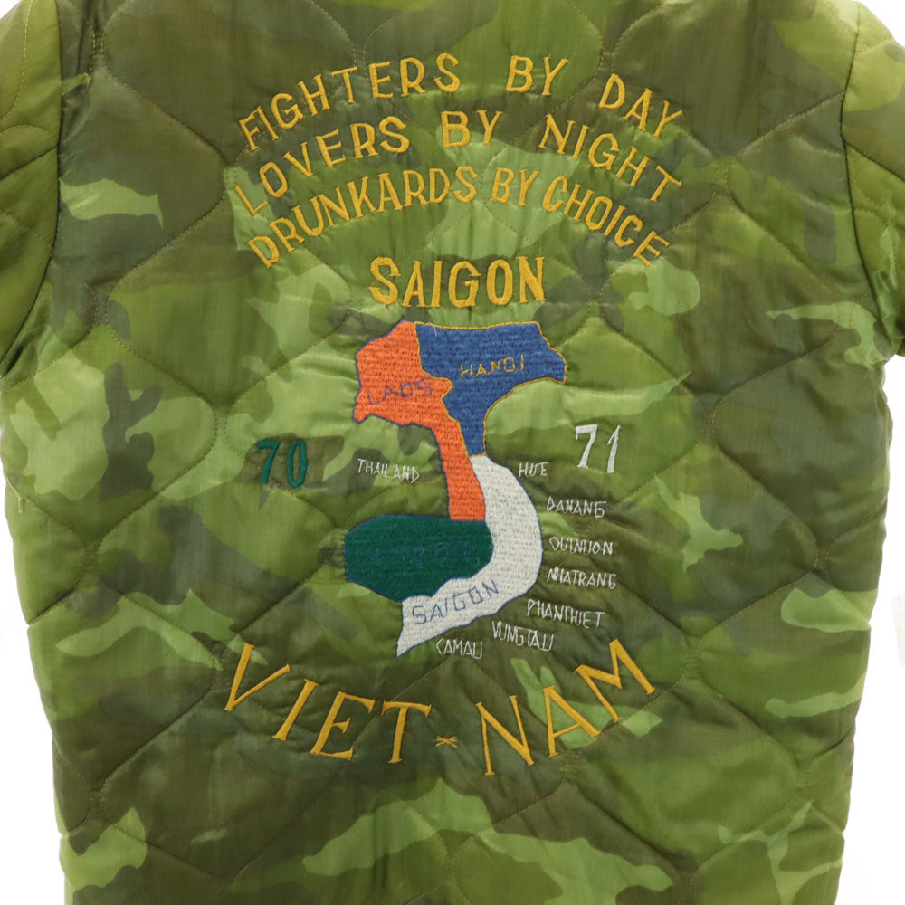 東洋エンタープライズ トーヨーエンタープライズ TT10728 マップ刺繍 迷彩ベトジャン キルティングジャケット M カーキ スーベニア メンズ