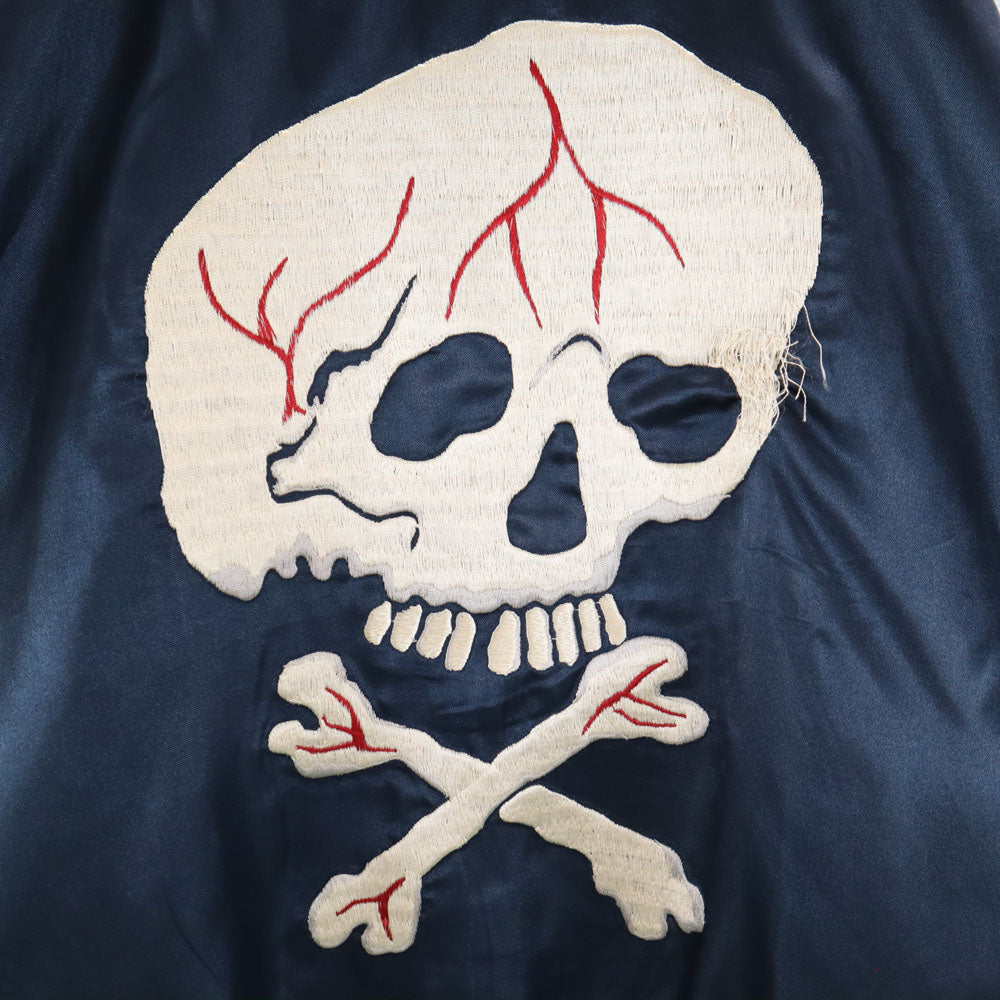 東洋エンタープライズ テーラー東洋 TT10726 スカル 龍 刺繍 リバーシブル サテン スカジャン M ネイビー 他 髑髏 メンズ
