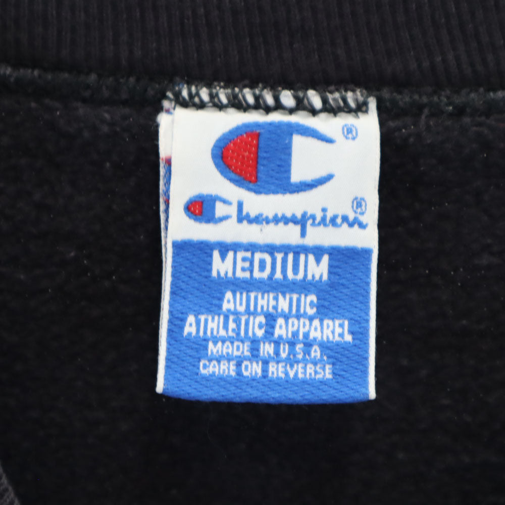 Champion チャンピオン 90s USA製 オールド 長袖 スウェット トレーナー M ブラック 裏起毛 メンズ