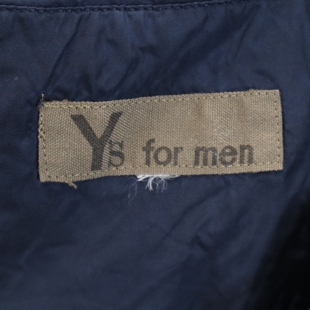 Y’s for men ワイズフォーメン 90s ウールブレンド オールド ヨウジヤマモト 長袖 ノーカラーコート ネイビー系 メンズ