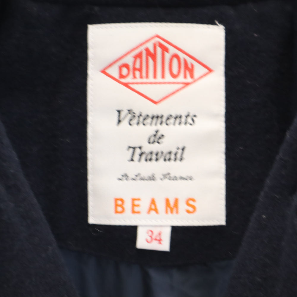 Danton ダントン ビームス別注 ウールモッサ ダウンジャケット 34 ネイビー x BEAMS レディース