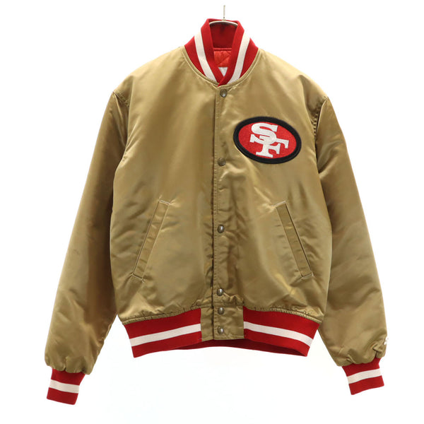 スターター 90s USA製 NFL オールド 49ERS 長袖 スタジャン ゴールド系 STARTER メンズ