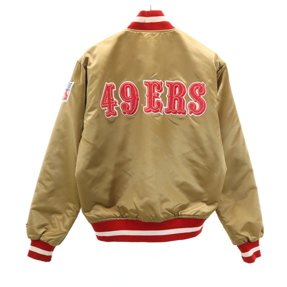 スターター 90s USA製 NFL オールド 49ERS 長袖 スタジャン ゴールド系 STARTER メンズ