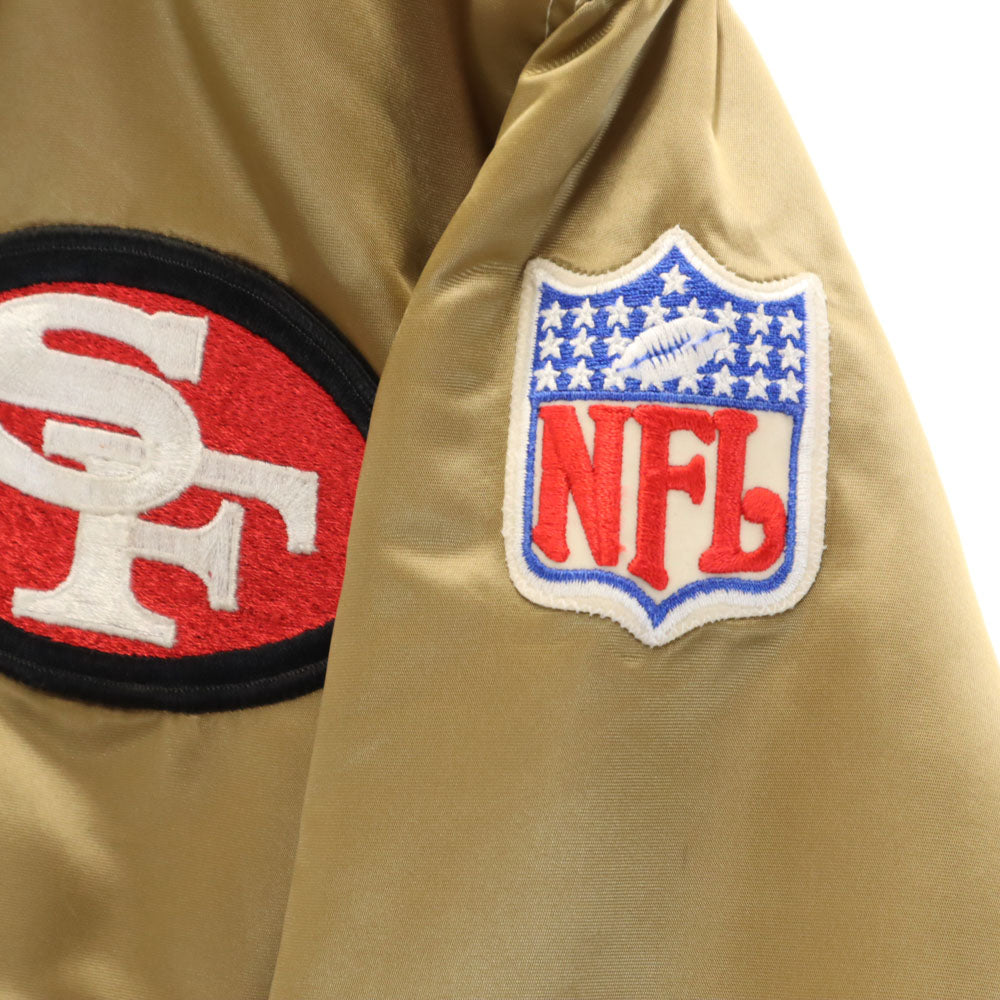 スターター 90s USA製 NFL オールド 49ERS 長袖 スタジャン ゴールド系 STARTER メンズ