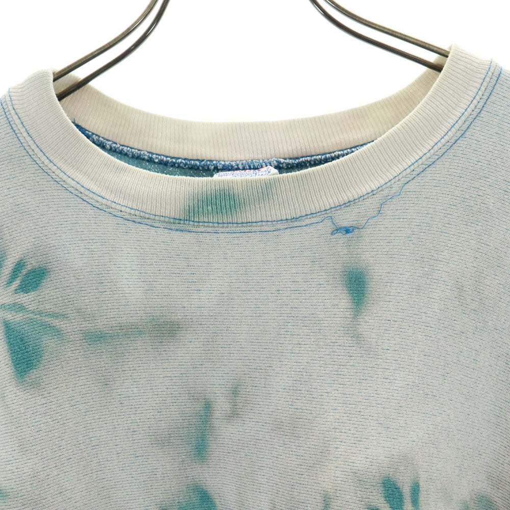 Champion チャンピオン 90s リバースウィーブ USA製 オールド 刺繍タグ ブリーチ加工 長袖 スウェット トレーナー XL グリーン系 裏起毛 メンズ