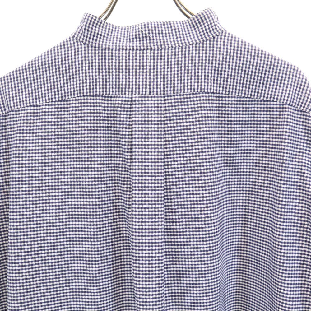 ラルフローレン 90s BIG SHIRT オールド チェック柄 長袖 スタンドカラー シャツ XXL ネイビー RALPH LAUREN ビックサイズ メンズ