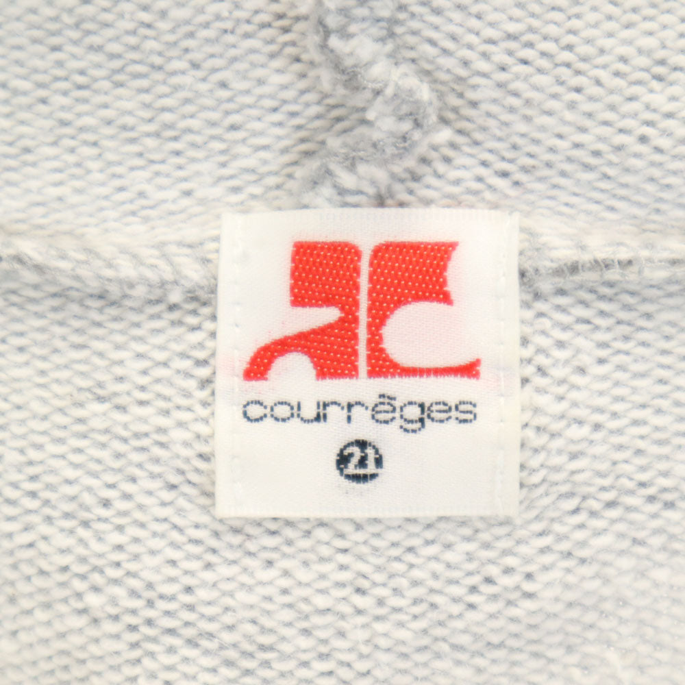 クレージュ 日本製 長袖 スウェット ジップパーカー 38 グレー courreges 21 レディース