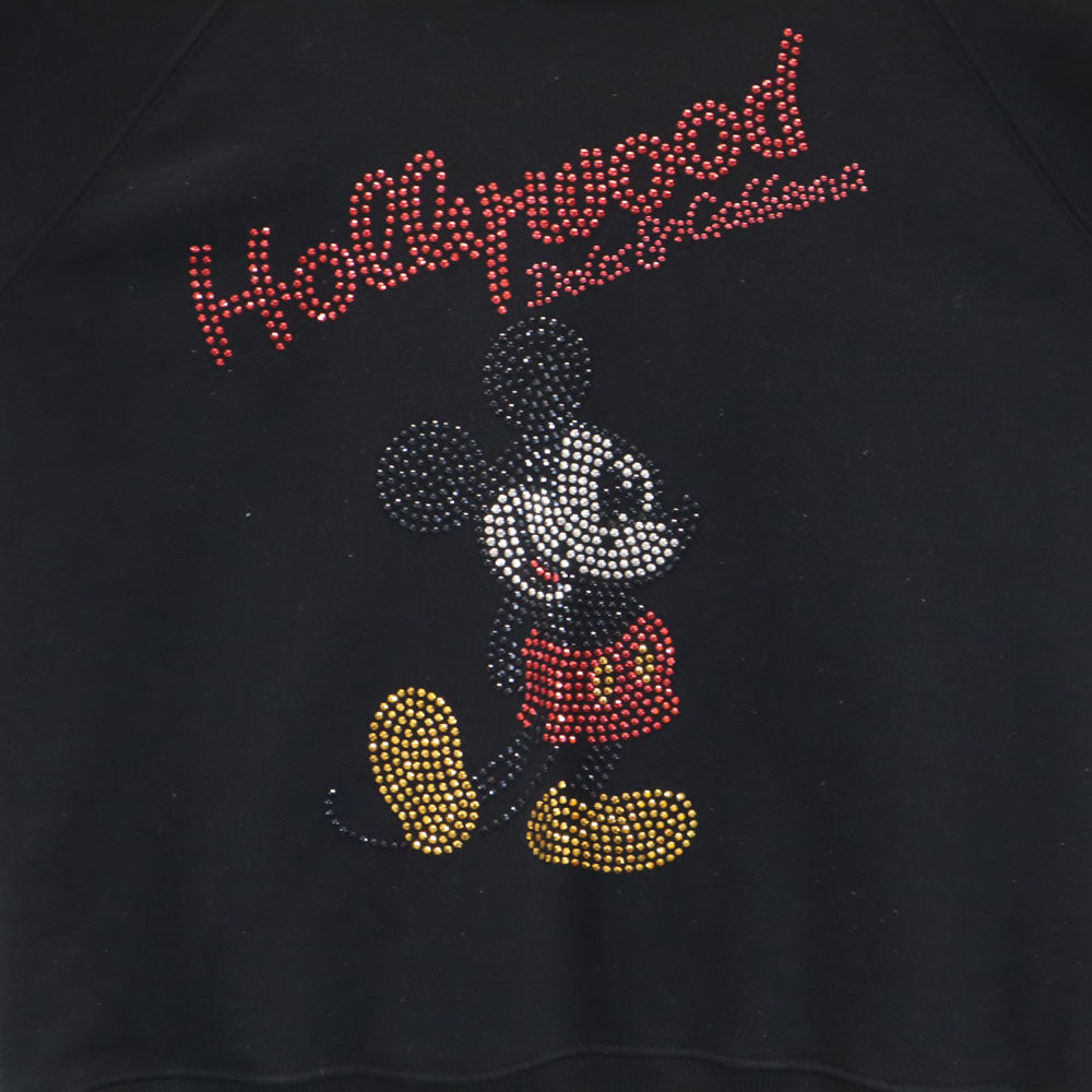 DOLCE&GABBANA ドルチェアンドガッバーナ イタリア製 ミッキーマウス 長袖 トレーナー ブラック系 裏起毛 スウェット レディース