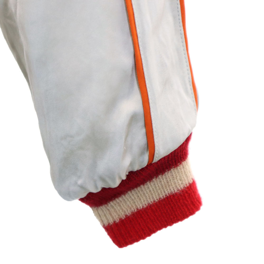 港商 日本製 TT14270 顔トラ 両A面 長袖 リバーシブル スカジャン 大 グレー×グリーン 東洋エンタープライズ 鷲 メンズ