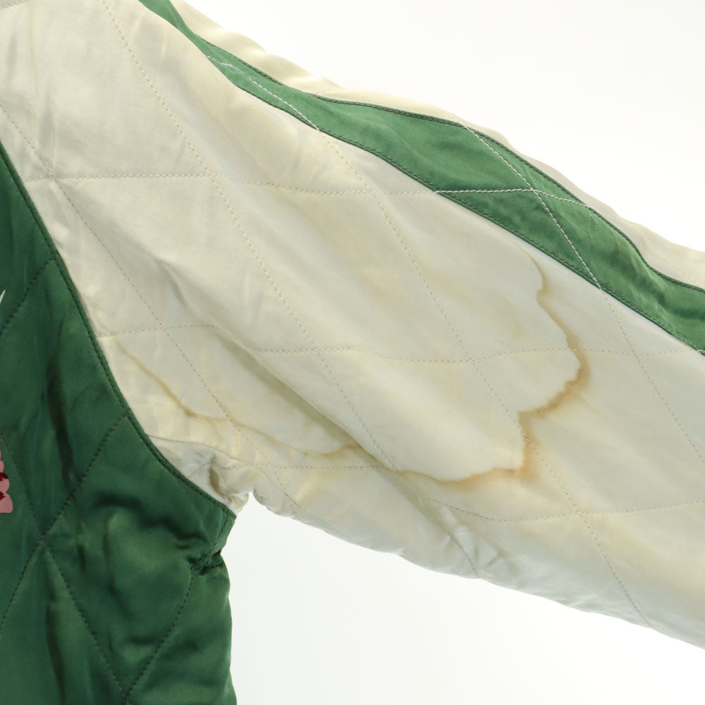 港商 日本製 TT14270 顔トラ 両A面 長袖 リバーシブル スカジャン 大 グレー×グリーン 東洋エンタープライズ 鷲 メンズ