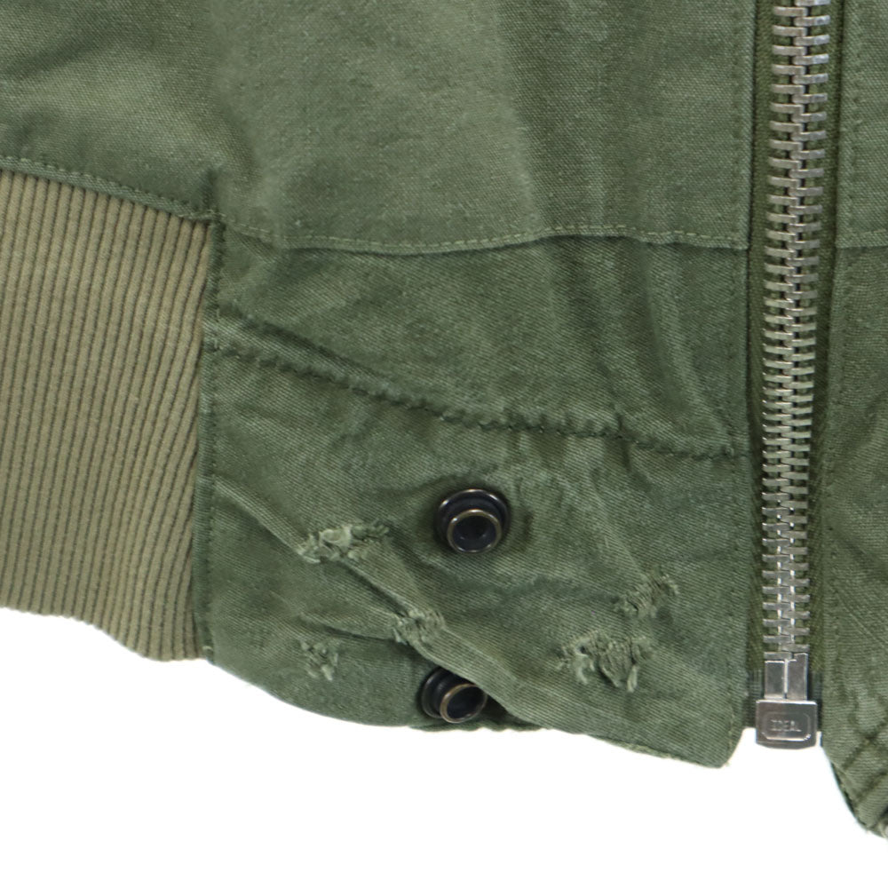 GREG LAUREN グレッグローレン USA製 長袖 ジップジャケット 1 カーキ系 メンズ