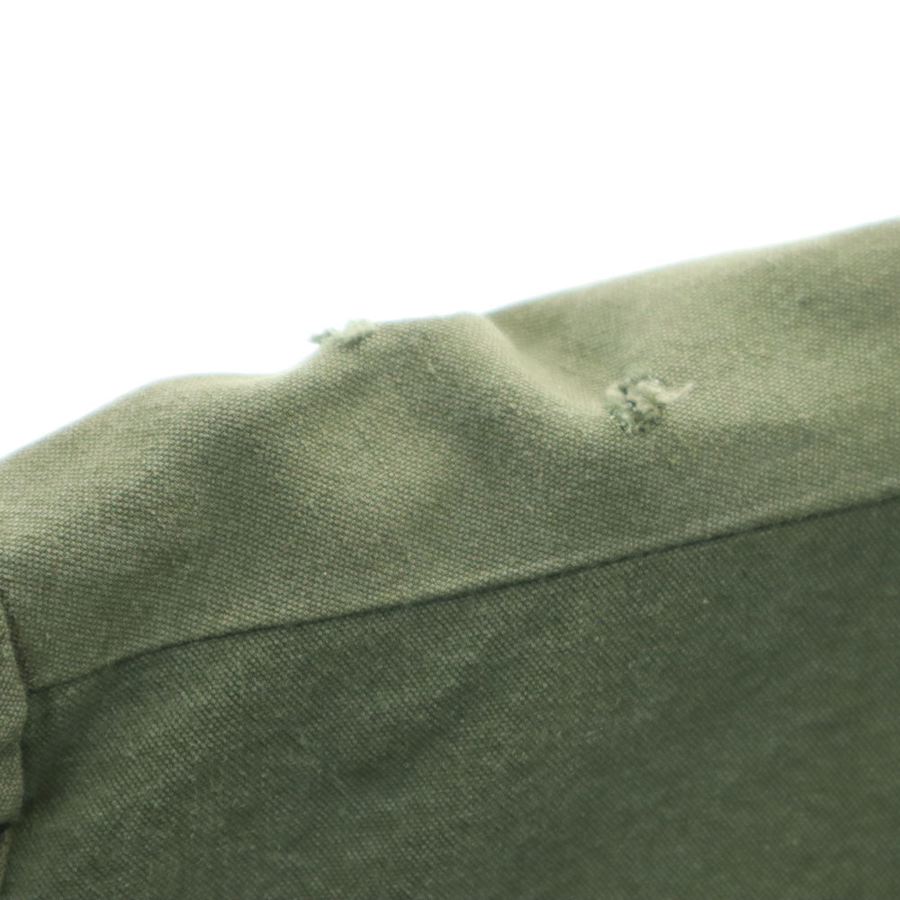 GREG LAUREN グレッグローレン USA製 長袖 ジップジャケット 1 カーキ系 メンズ