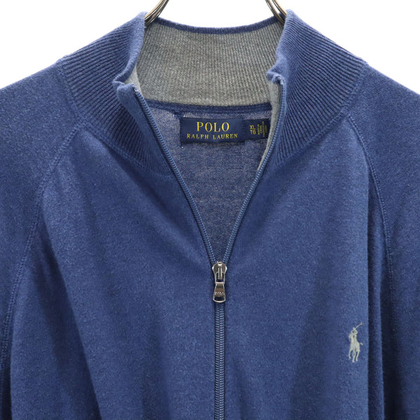 ポロラルフローレン ニットジャケット XL 青紺 POLO RALPH LAUREN ブルゾン メンズ