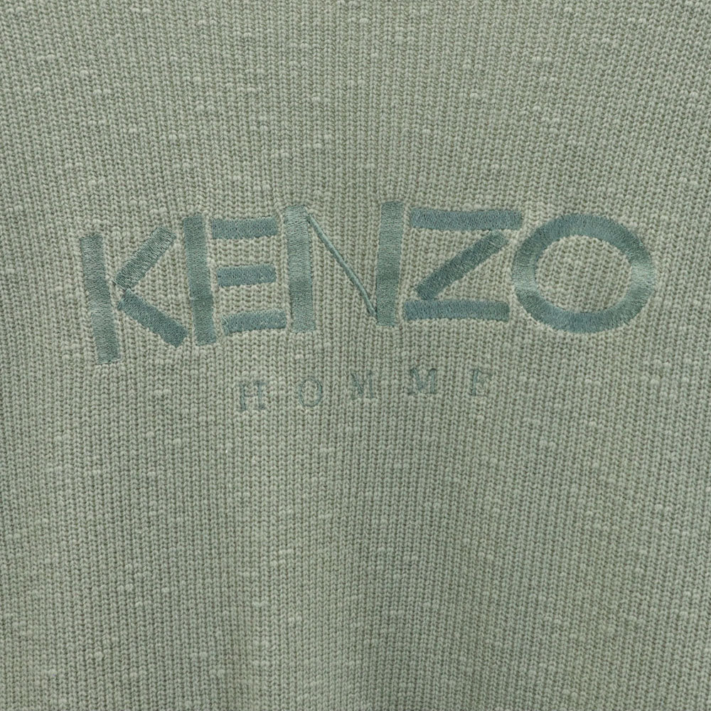 KENZO HOMME ケンゾーオム 90s 日本製 オールド バックロゴ刺繍 長袖 セーター F グリーングレー系 ニット レディース