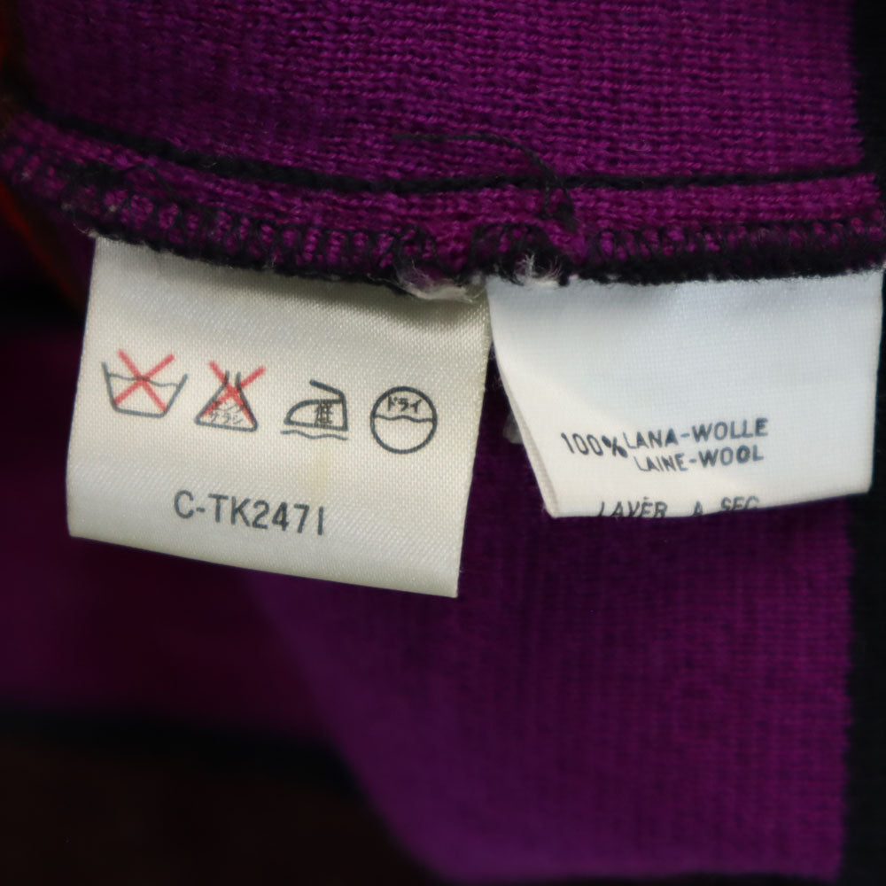 LANVIN ランバン ボーダー柄 長袖 ニットカーディガン 40 ブラウン 他 レディース