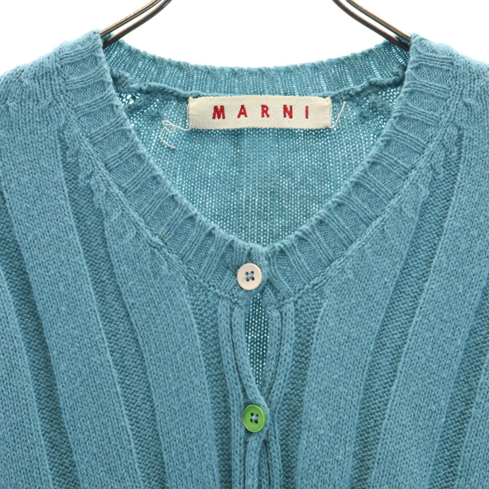 MARNI マルニ イタリア製 7分袖 ニットカーディガン 40 サックスブルー系 レディース