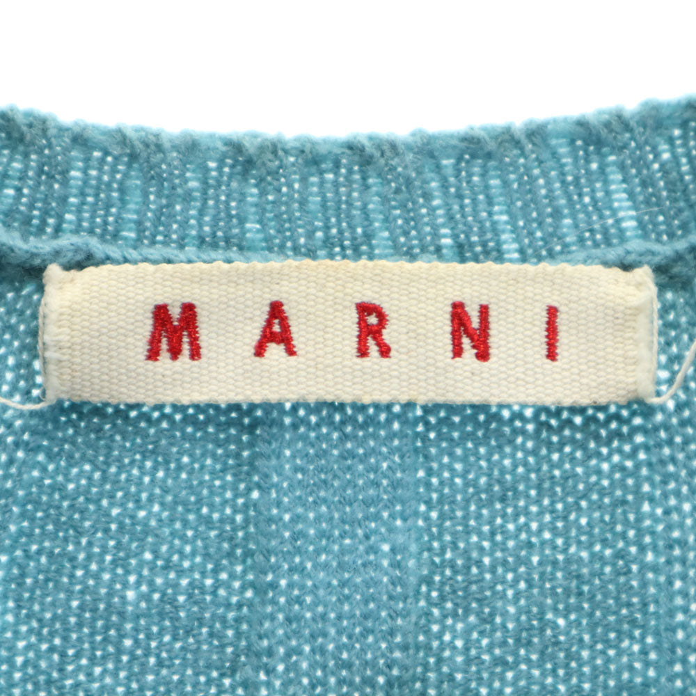 MARNI マルニ イタリア製 7分袖 ニットカーディガン 40 サックスブルー系 レディース
