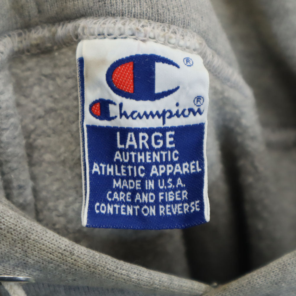 Champion チャンピオン 90s USA製 オールド 長袖 スウェットパーカー L グレー プルオーバー 裏起毛 メンズ