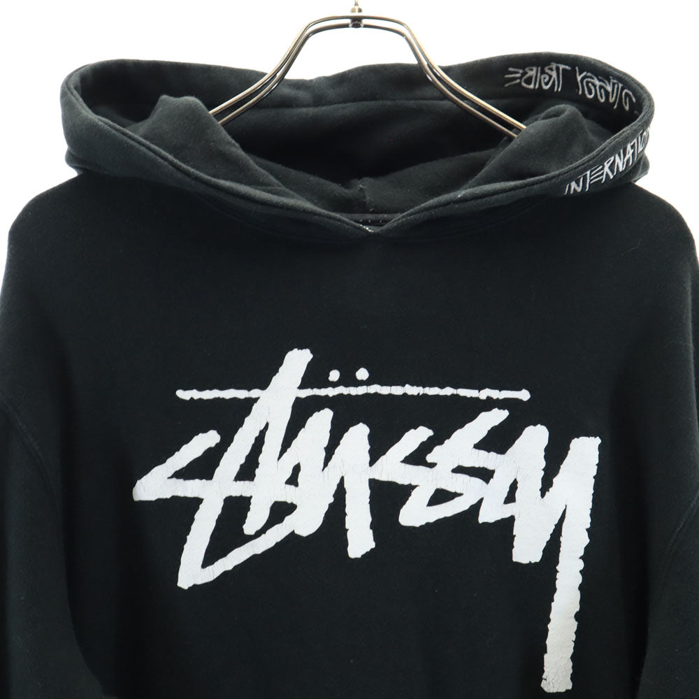 ステューシー 長袖 スウェットパーカー XL ブラック STUSSY プルオーバー 裏起毛 メンズ