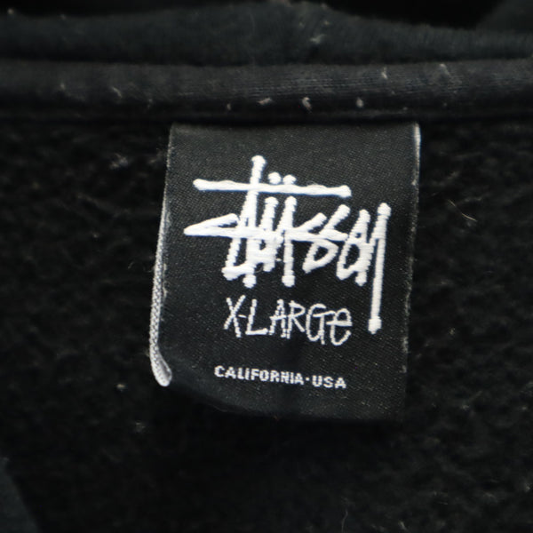 ステューシー 長袖 スウェットパーカー XL ブラック STUSSY プルオーバー 裏起毛 メンズ