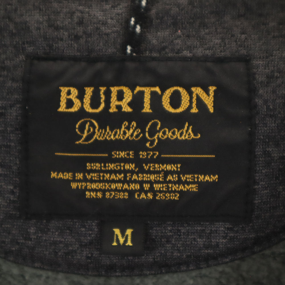 BURTON バートン 長袖 スウェットパーカー M チャコールグレー 裏起毛 メンズ