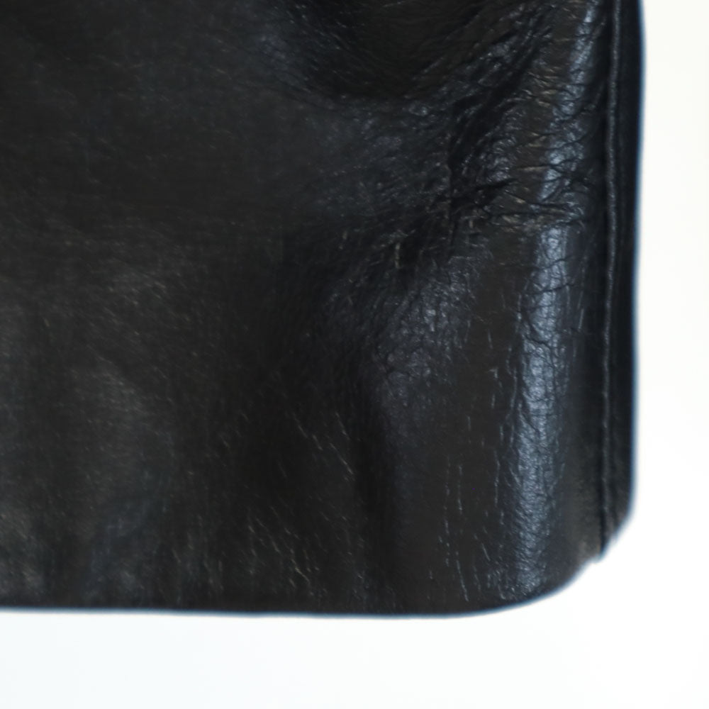 ダナキャランニューヨーク 7分袖 羊革 レザージャケット 6 ブラック DKNY DONNA KARAN NEW YORK レディース