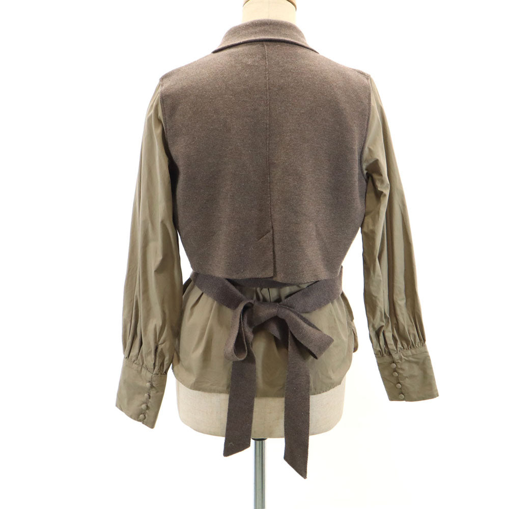 AMERI UNDRESSED アメリ 長袖 ニット ドッキング シャツ F ブラウン系 メンズ