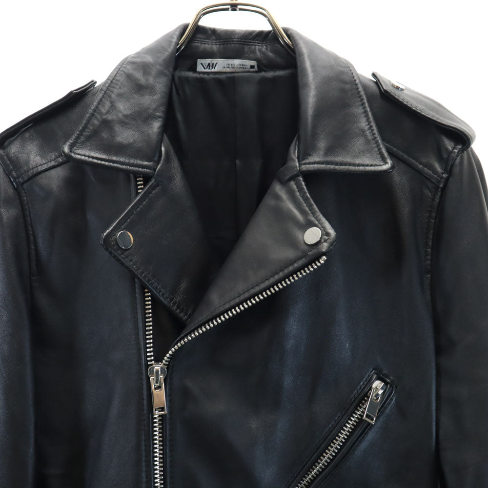 ザラ ダブルライダースジャケット M ブラック ZARA レザージャケット