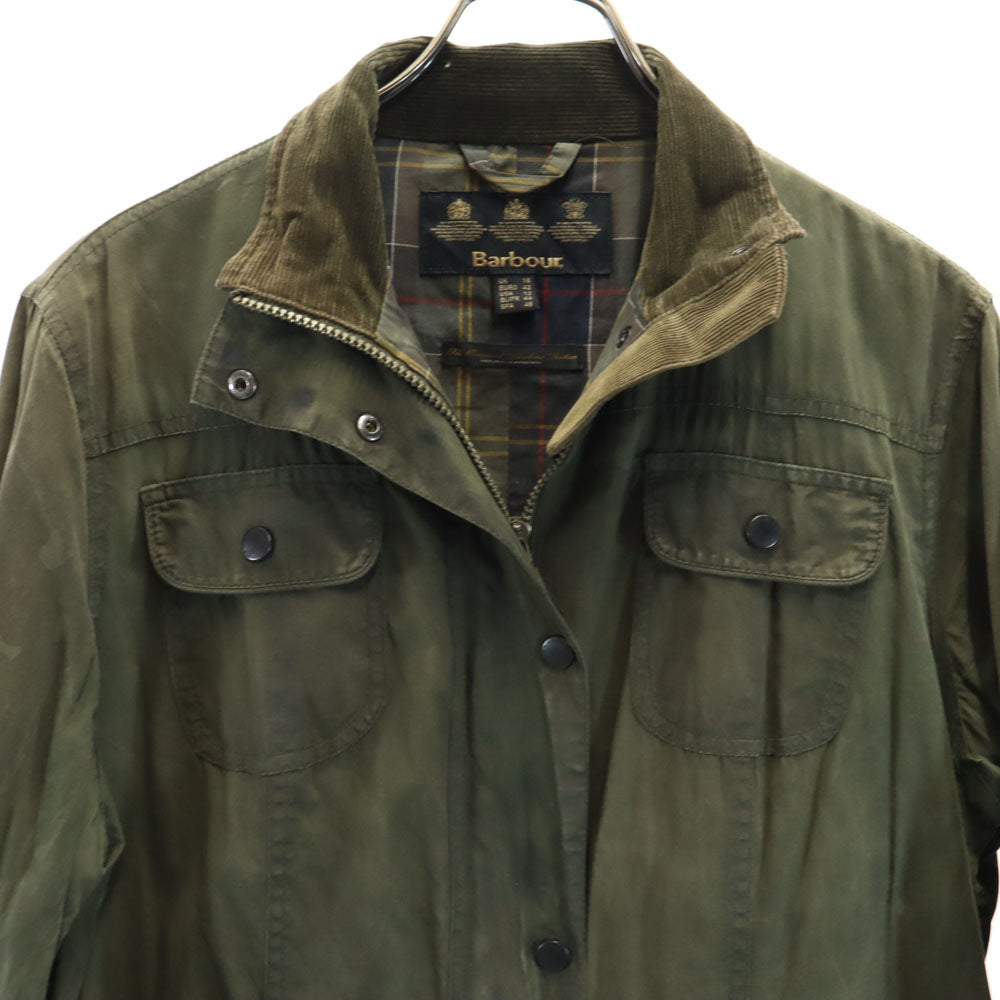 Barbour バブアー FLYWEIGHT WAX UTILITY オイルドジャケット 16 カーキ ブルゾン ヨーロッパ古着 レディース